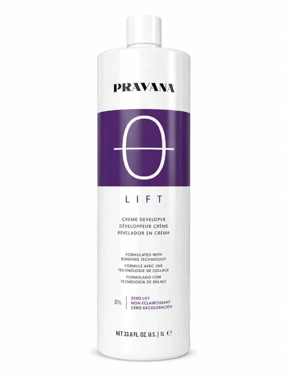 Pravana Zero Lift Creme Developer 0 Volume 33.8 oz (1 Liter) | Professional Hair
